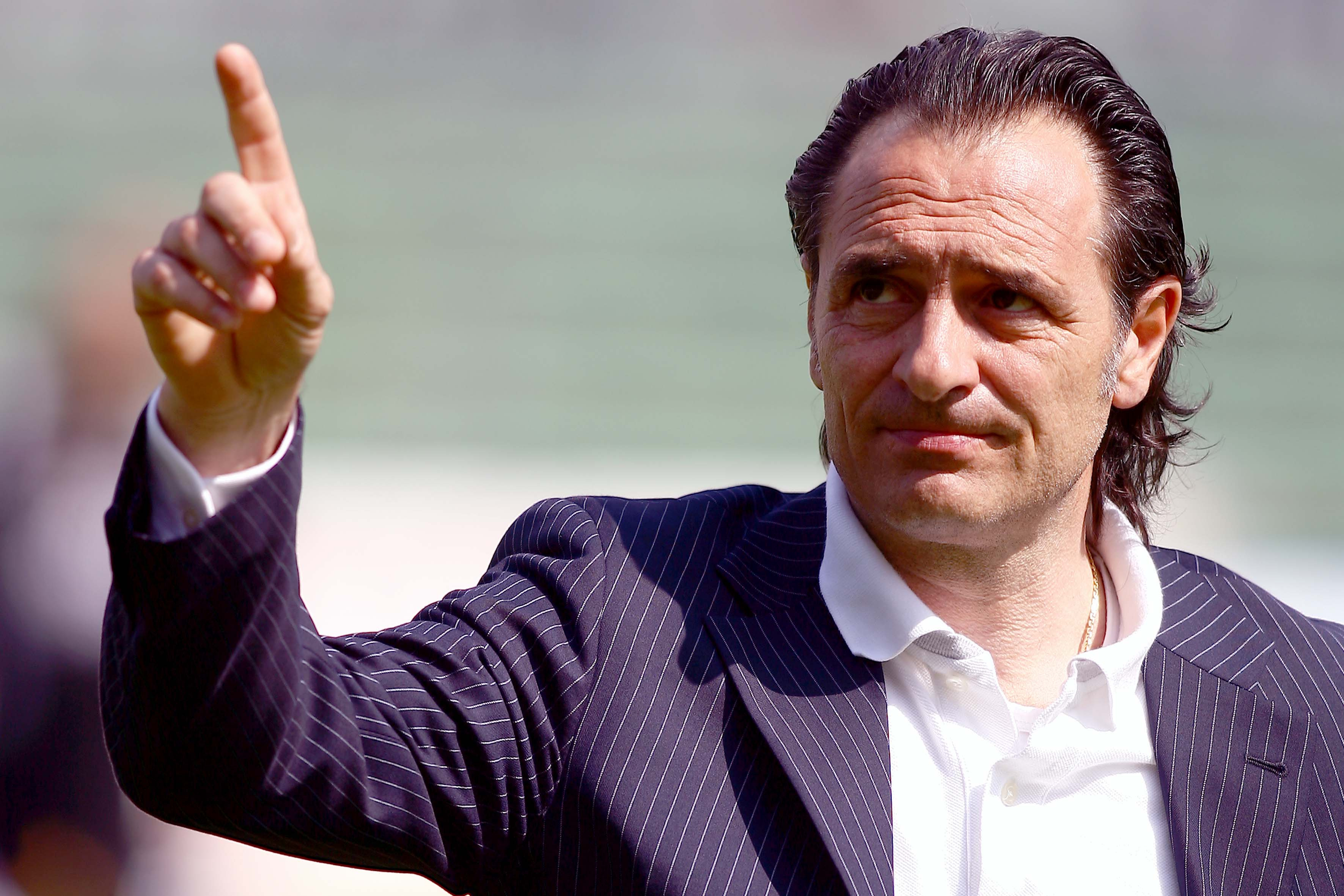 Genoas Head Coach Cesare Prandelli Gestures Editorial Stock Photo